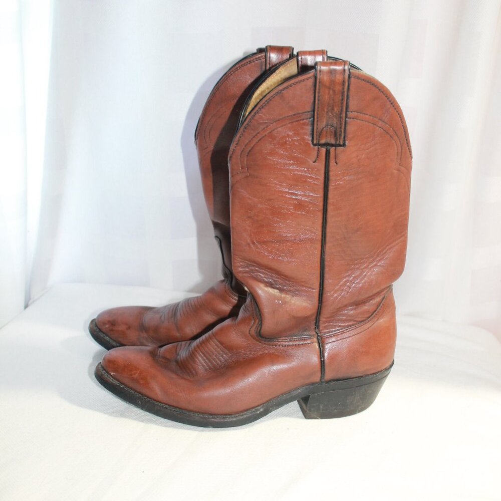 Abilene Boot Co. Brown Leather Cowgirl Boots, 7.5B - Picture 3 of 13
